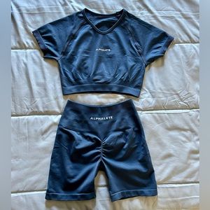 Αlphalete Amplify Short 4.5" and Crop Top Set, Whale Blue